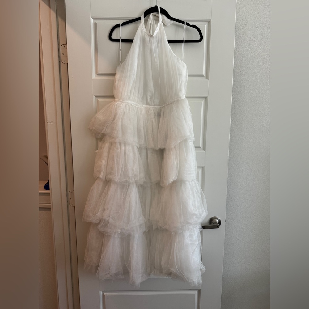 Elegant White Tiered Dress